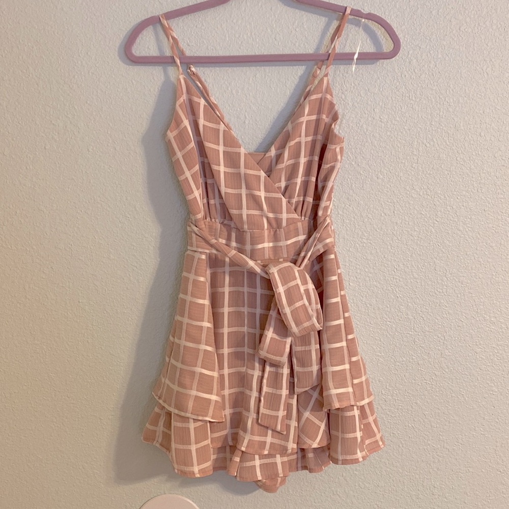 Allison & Kelly light pink checkered romper